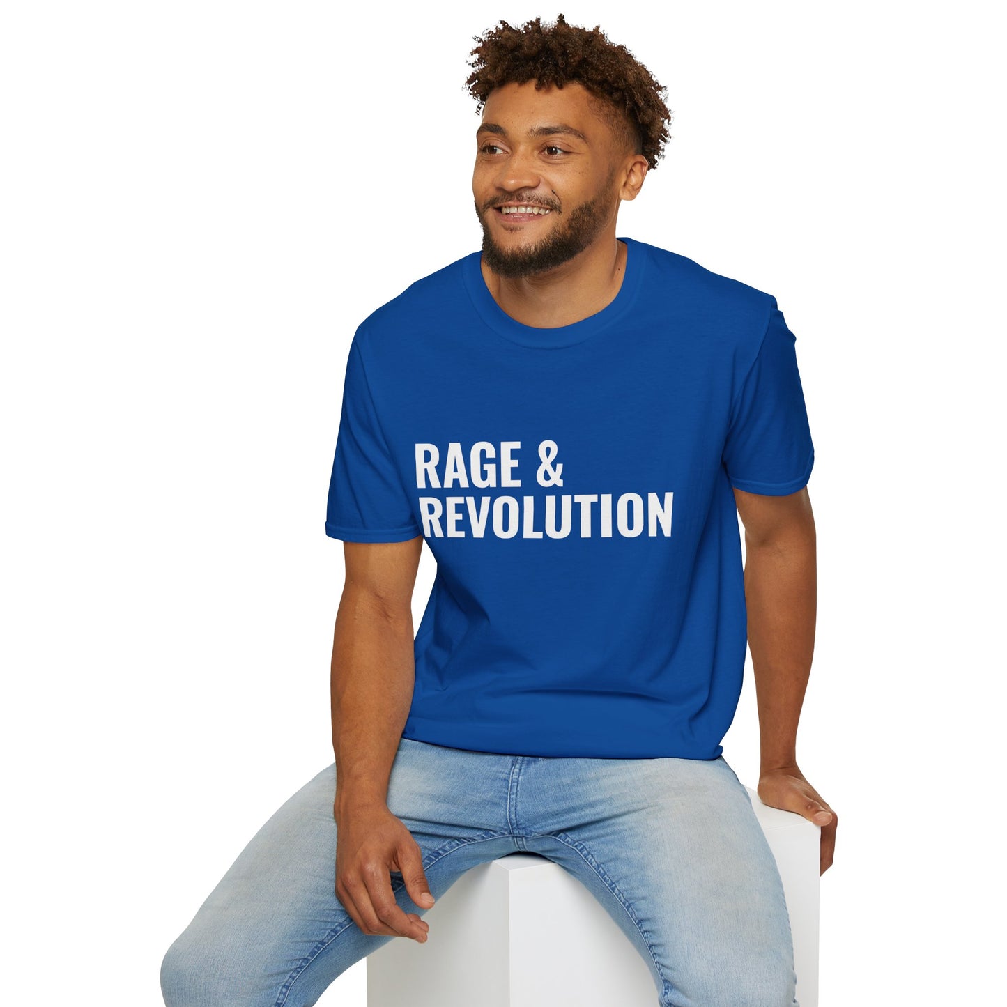 Rage & Revolution T-Shirt — Bold Political Slogan Tee with Coup d'Etat Back Accent