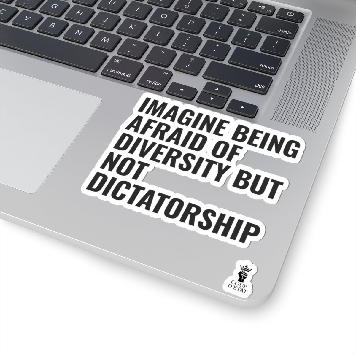 Kiss-Cut Sticker — "Imagine Being Afraid of Diversity but Not Dictatorship" Political Statement Decal