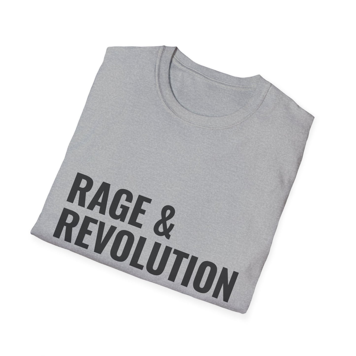 Rage & Revolution T-Shirt — Bold Political Slogan Tee with Coup d'Etat Back Accent