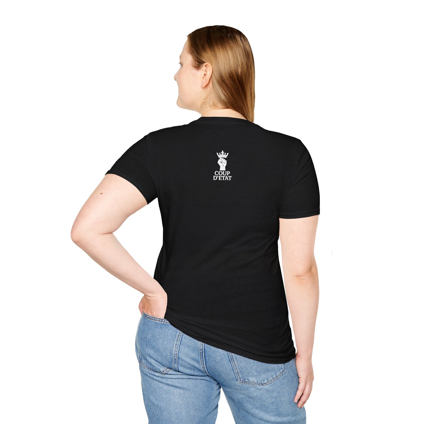 Rage & Revolution T-Shirt — Bold Political Slogan Tee with Coup d'Etat Back Accent