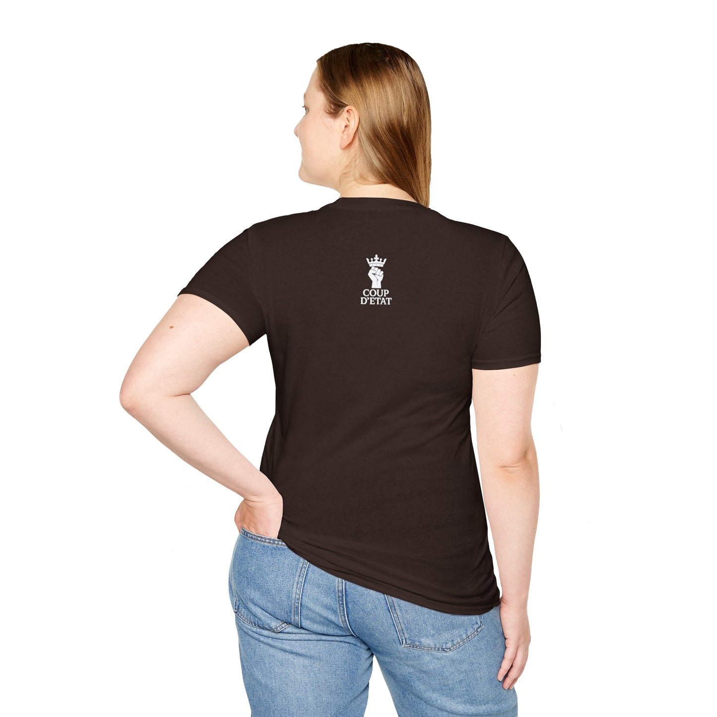 Rage & Revolution T-Shirt — Bold Political Slogan Tee with Coup d'Etat Back Accent