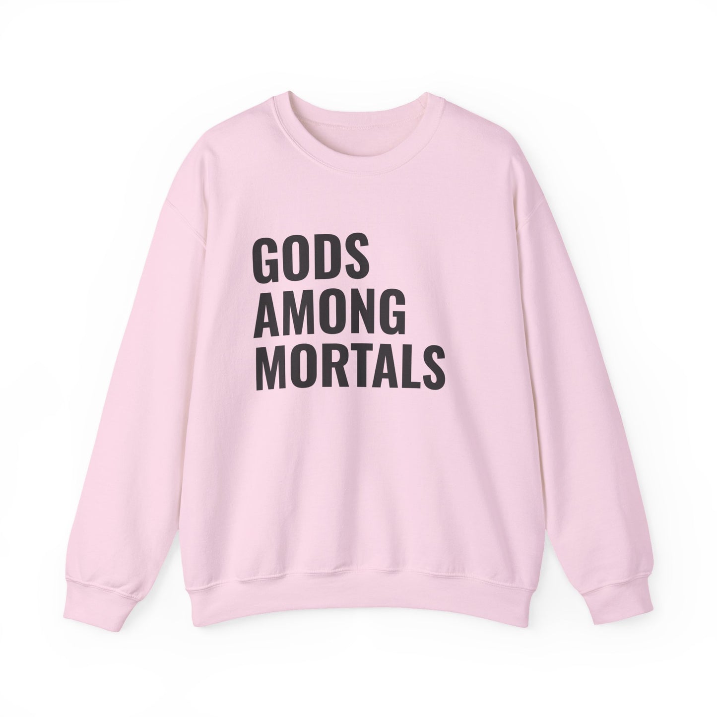 Gods Among Mortals Crewneck Sweatshirt – Bold Text Graphic Pullover