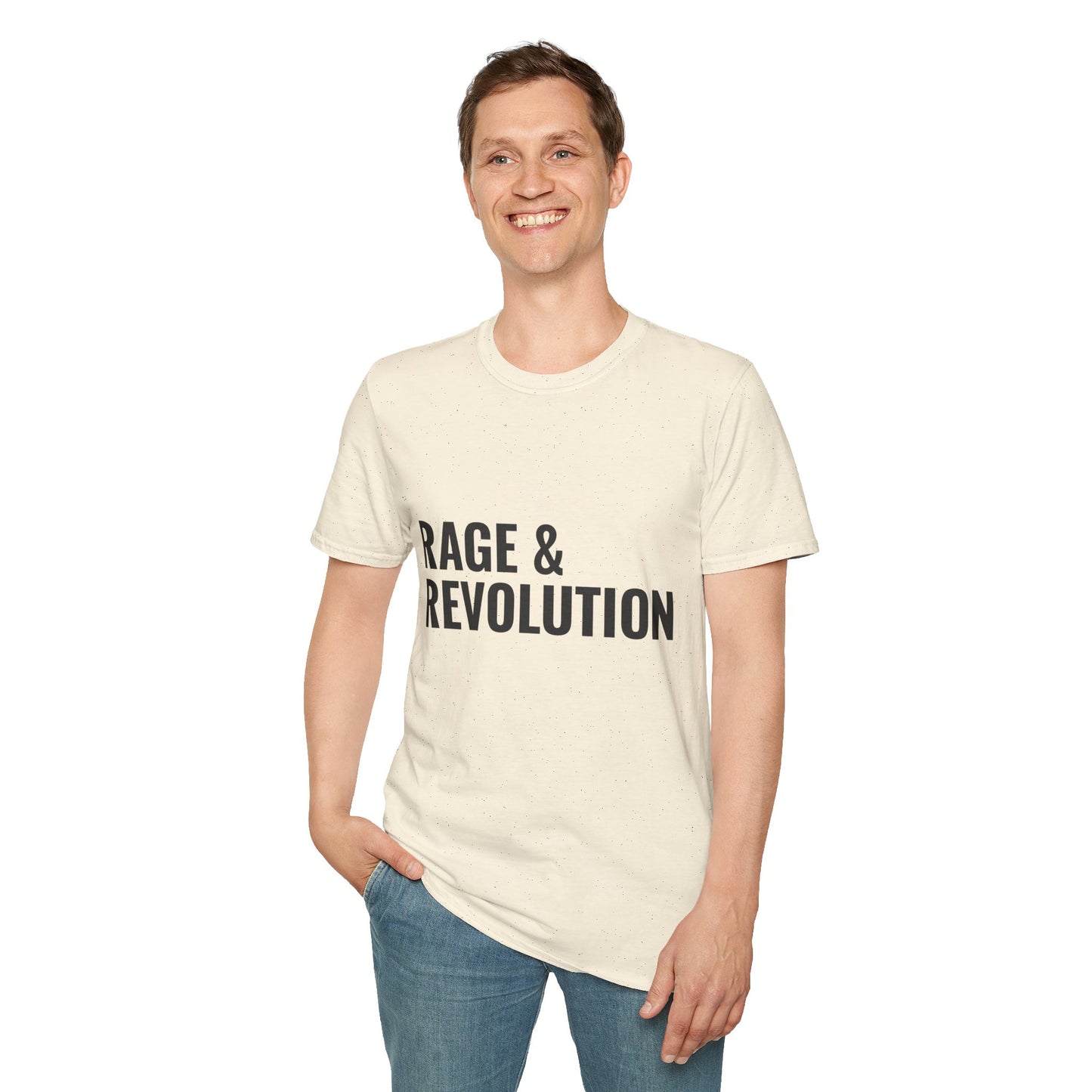 Rage & Revolution T-Shirt — Bold Political Slogan Tee with Coup d'Etat Back Accent