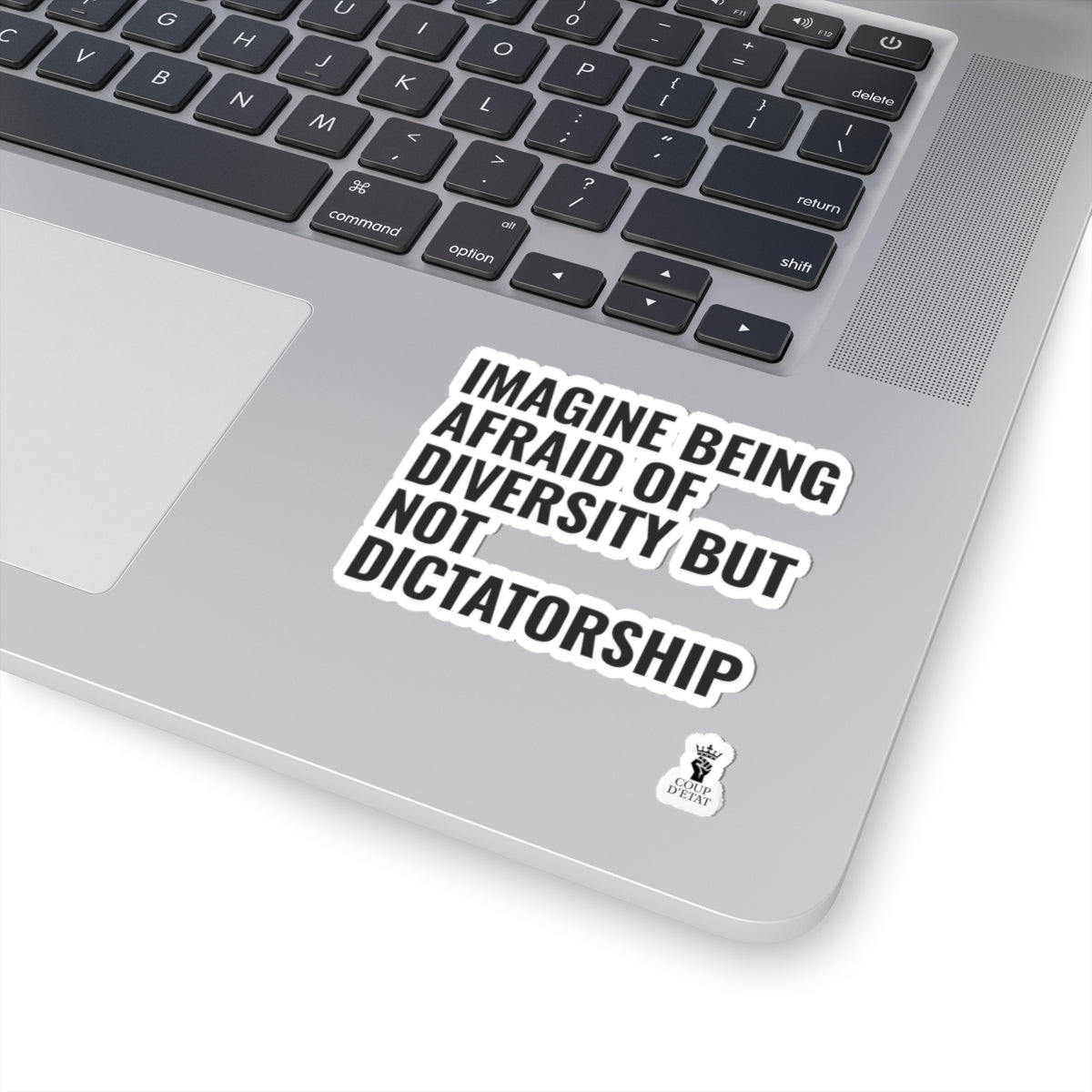 Kiss-Cut Sticker — "Imagine Being Afraid of Diversity but Not Dictatorship" Political Statement Decal