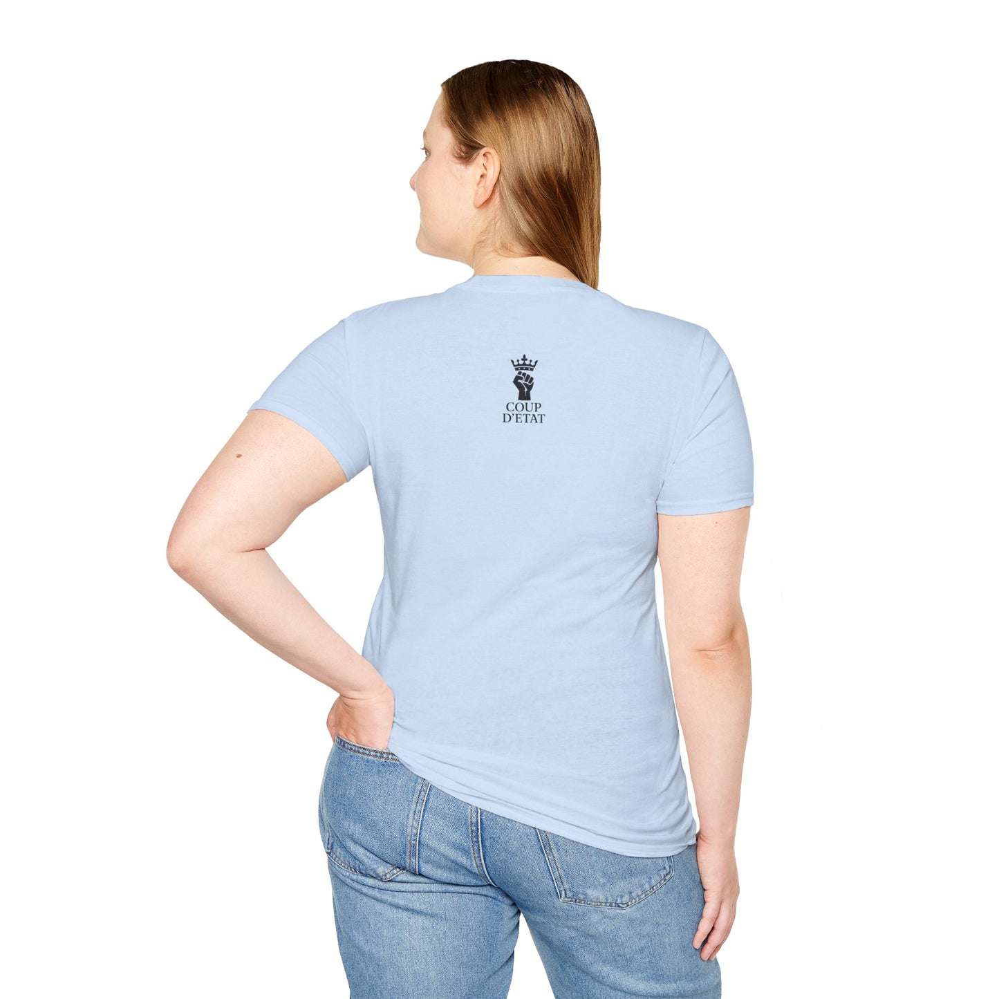Rage & Revolution T-Shirt — Bold Political Slogan Tee with Coup d'Etat Back Accent