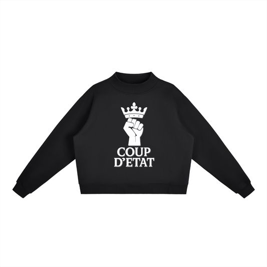 Essential Fleece Mock-Neck Crew Sweatshirt