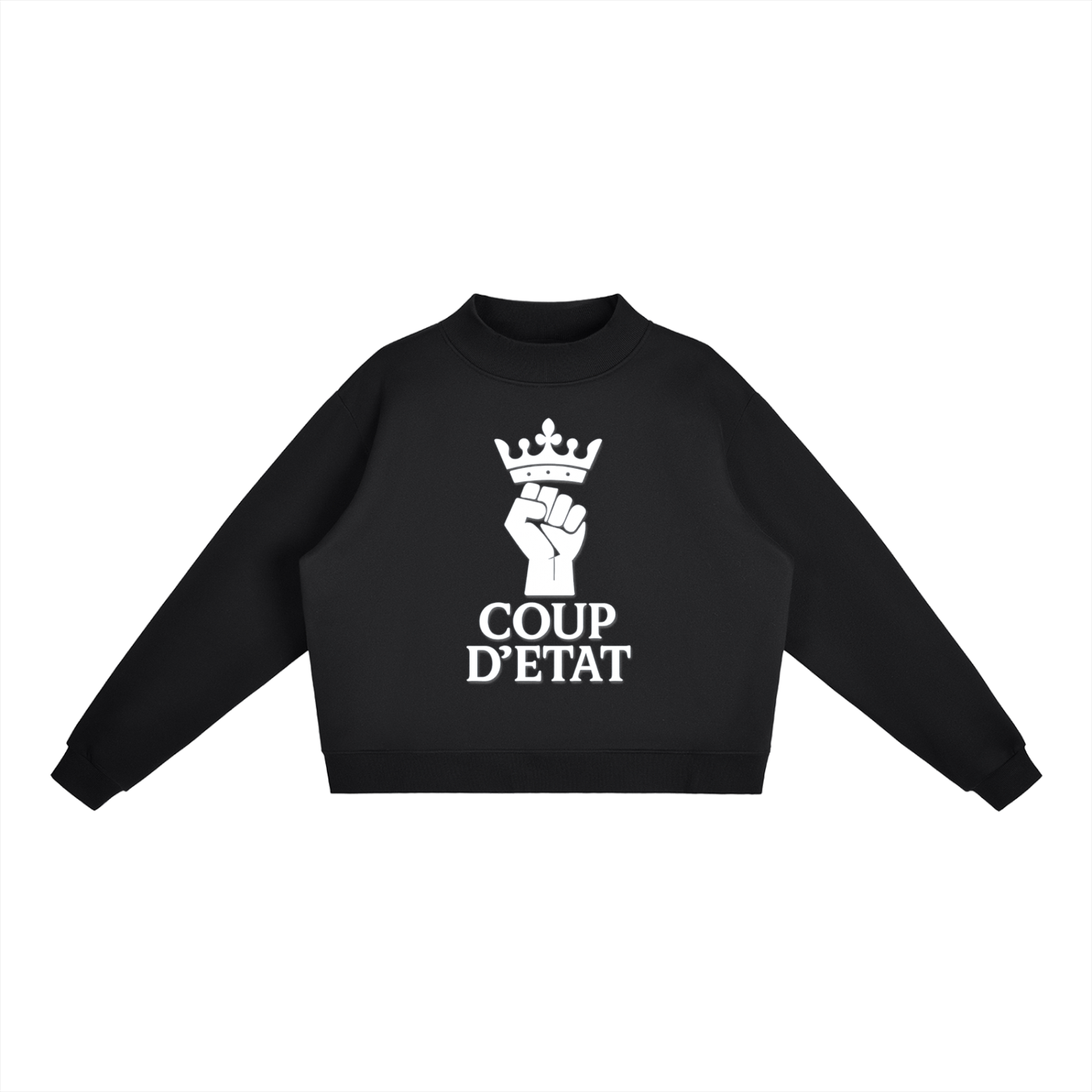 Essential Fleece Mock-Neck Crew Sweatshirt