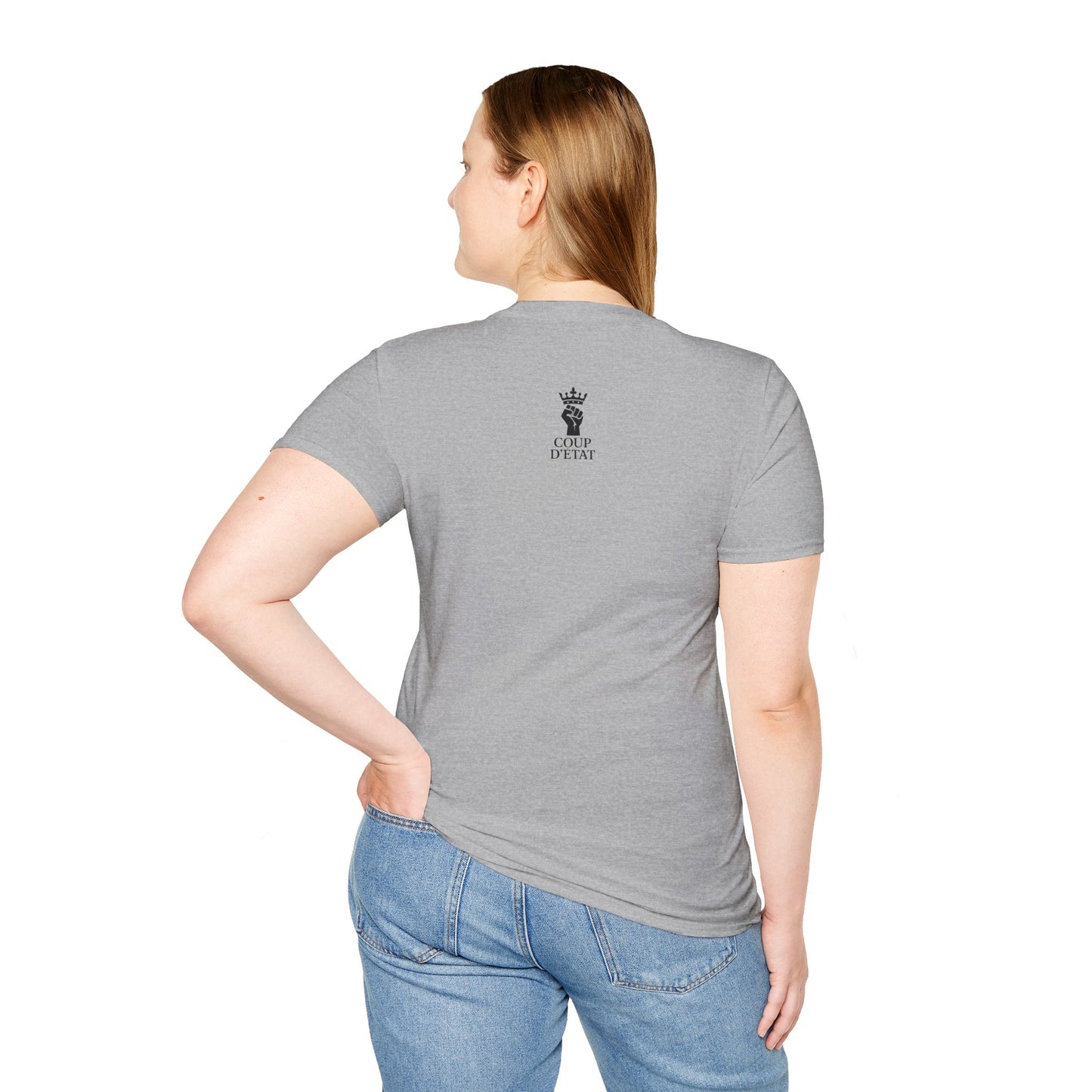 Rage & Revolution T-Shirt — Bold Political Slogan Tee with Coup d'Etat Back Accent