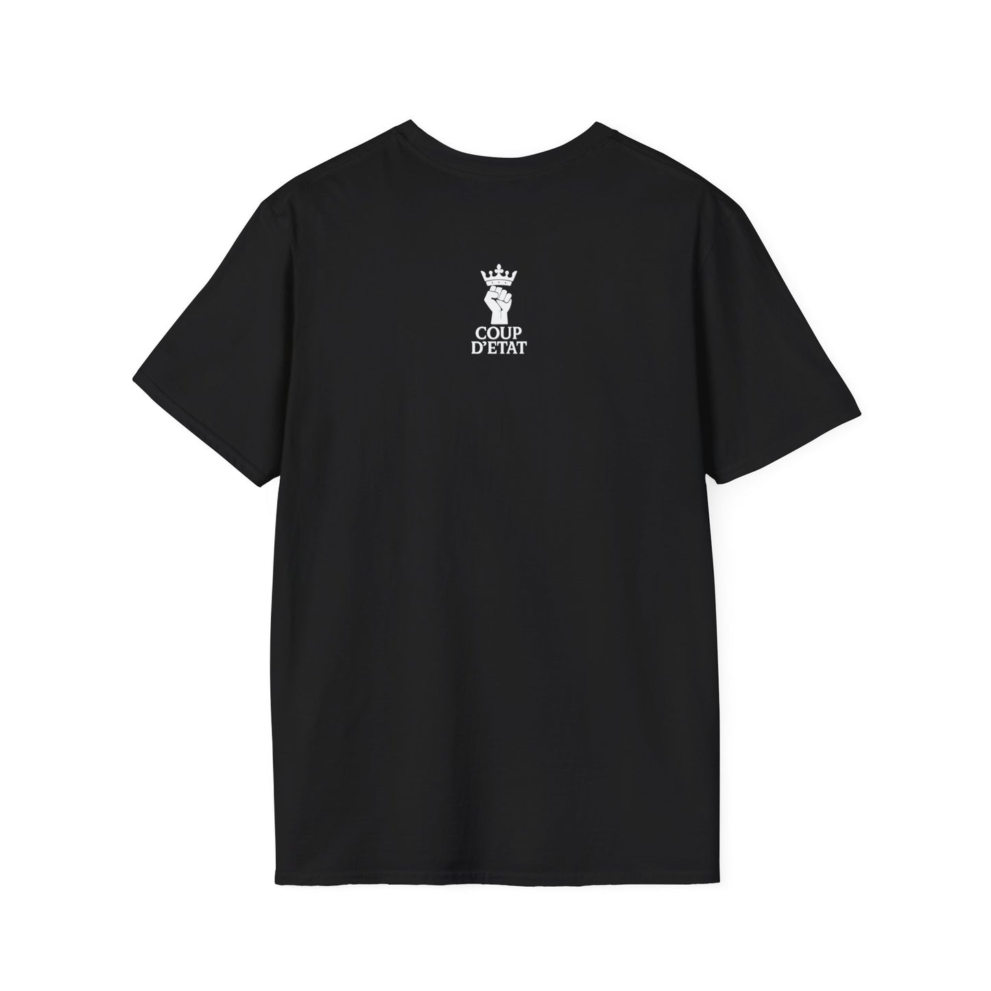 Rage & Revolution T-Shirt — Bold Political Slogan Tee with Coup d'Etat Back Accent