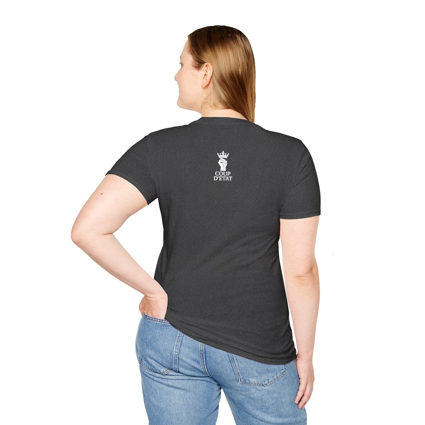 Rage & Revolution T-Shirt — Bold Political Slogan Tee with Coup d'Etat Back Accent