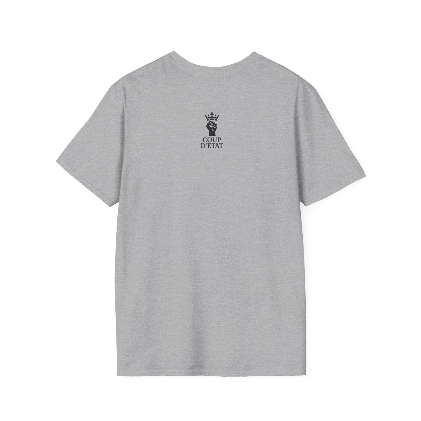 Rage & Revolution T-Shirt — Bold Political Slogan Tee with Coup d'Etat Back Accent