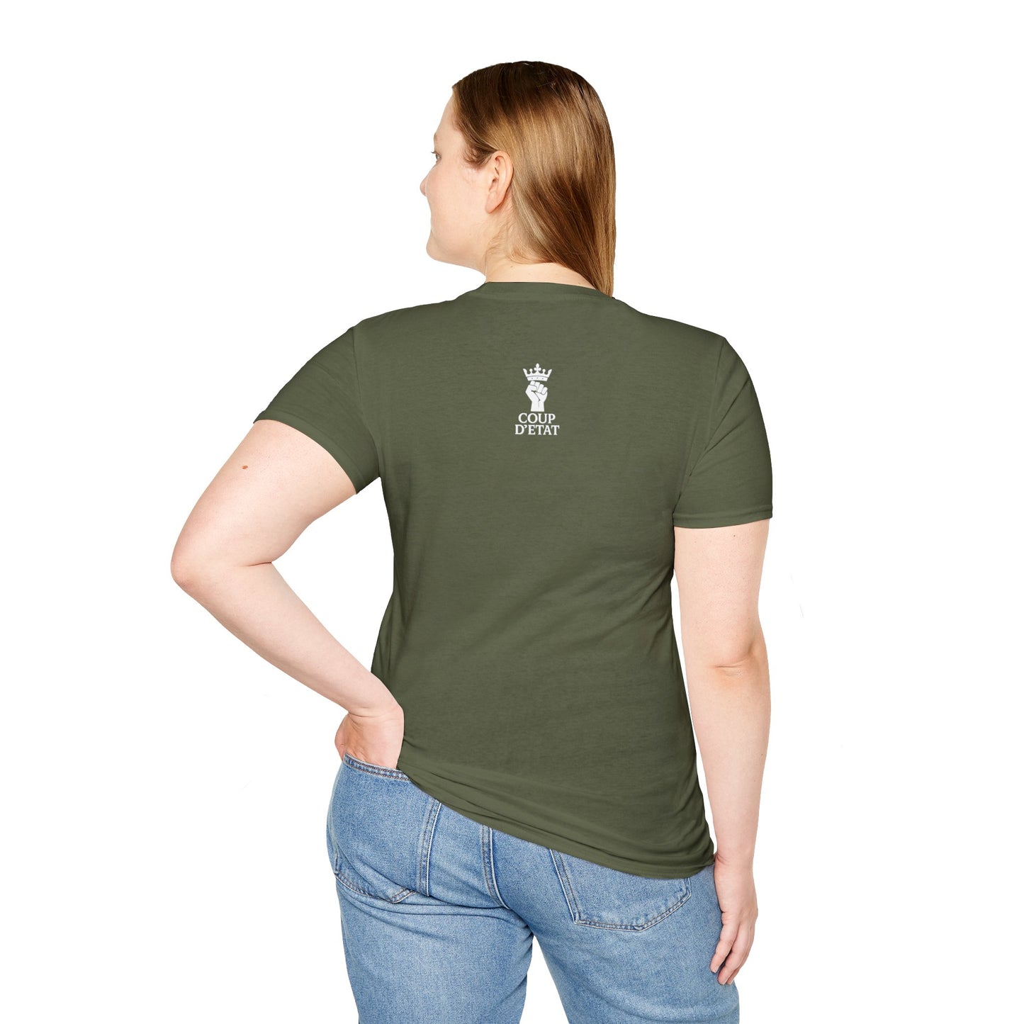 Rage & Revolution T-Shirt — Bold Political Slogan Tee with Coup d'Etat Back Accent