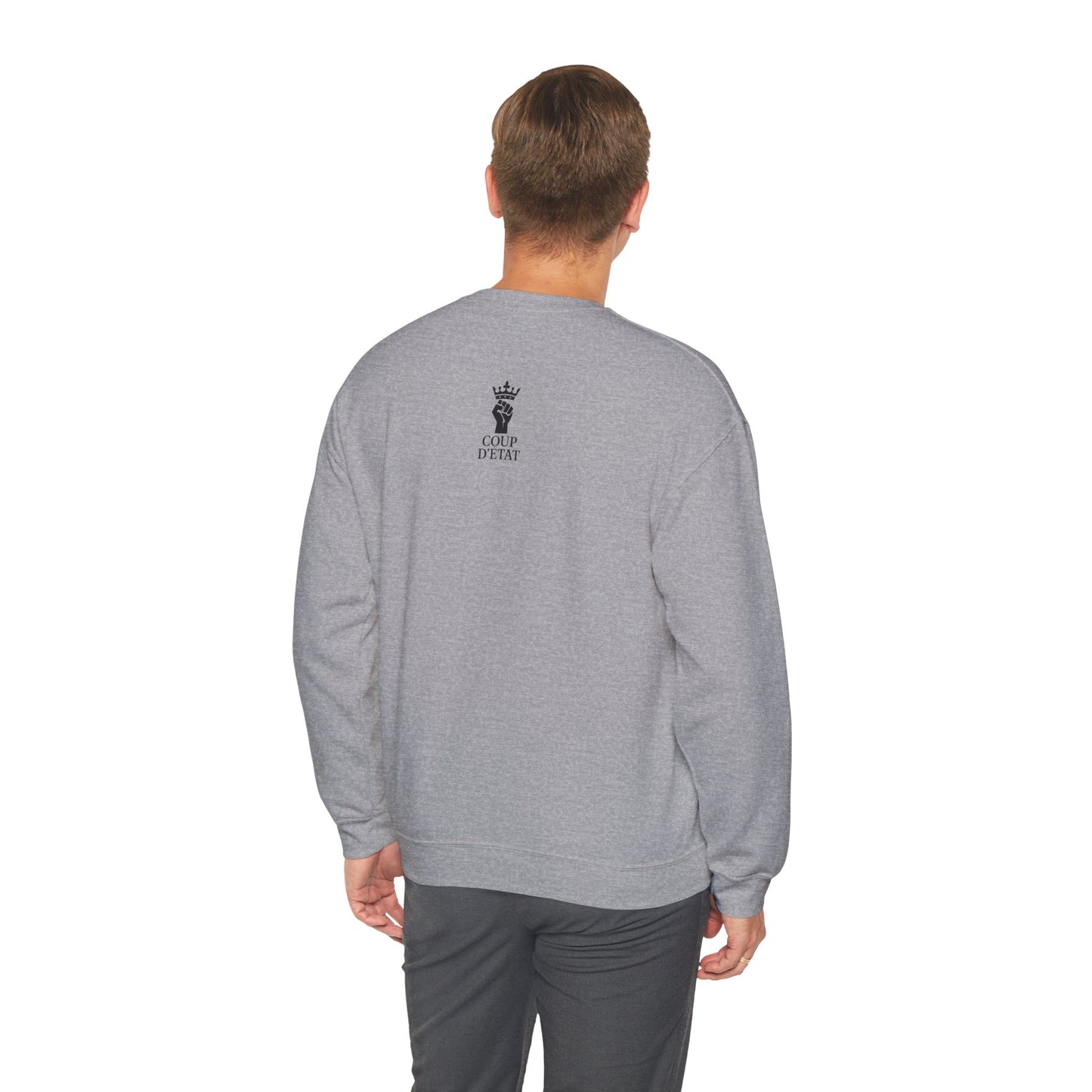 Let The Uprising Begin Sweatshirt - Graphic Crewneck with 'Coup D'État' Back Print