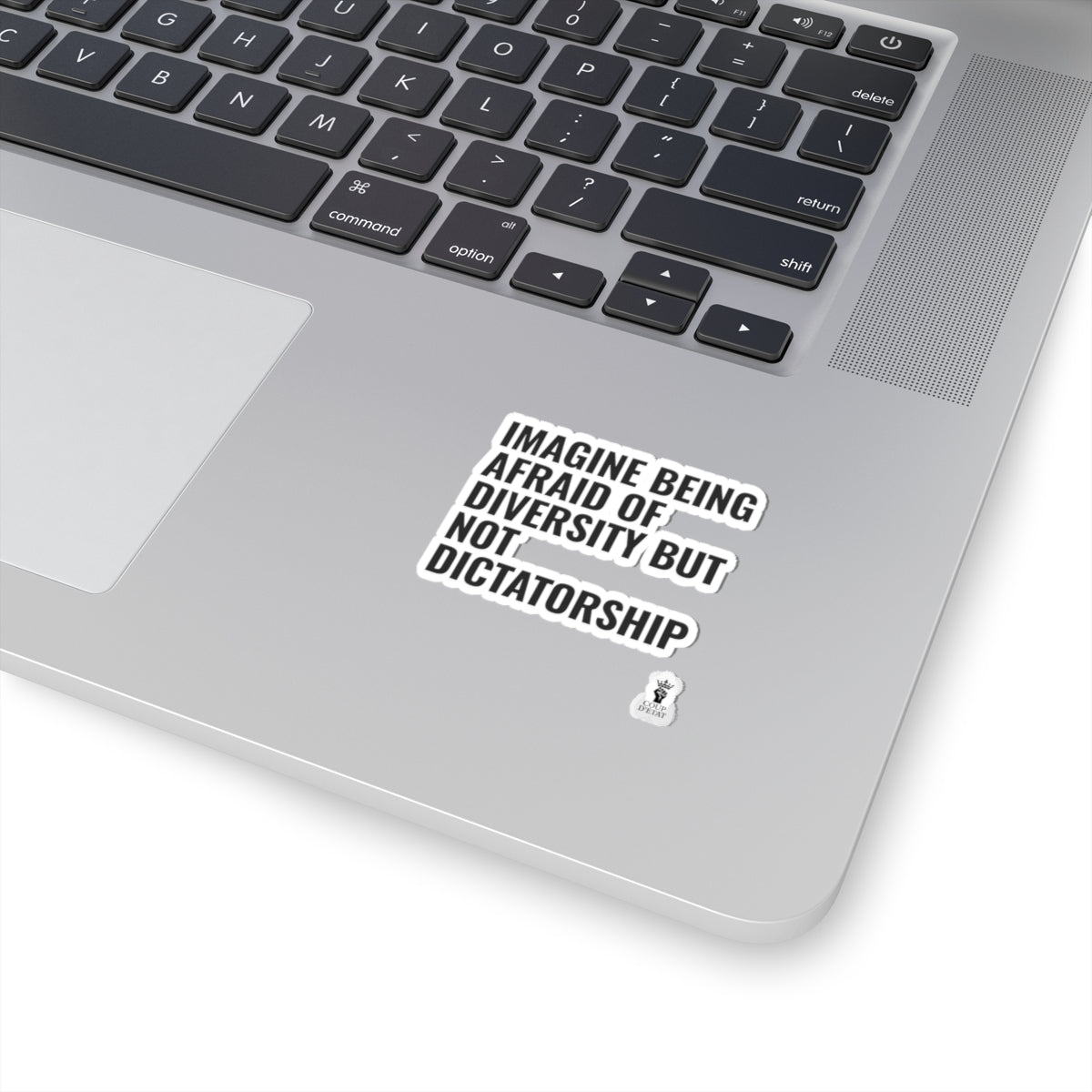 Kiss-Cut Sticker — "Imagine Being Afraid of Diversity but Not Dictatorship" Political Statement Decal
