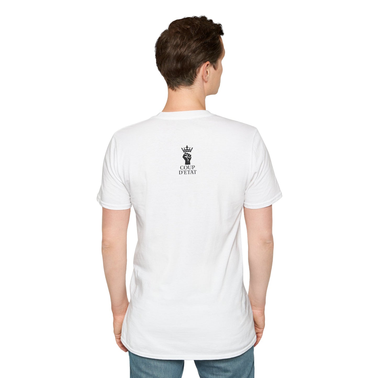 Rage & Revolution T-Shirt — Bold Political Slogan Tee with Coup d'Etat Back Accent