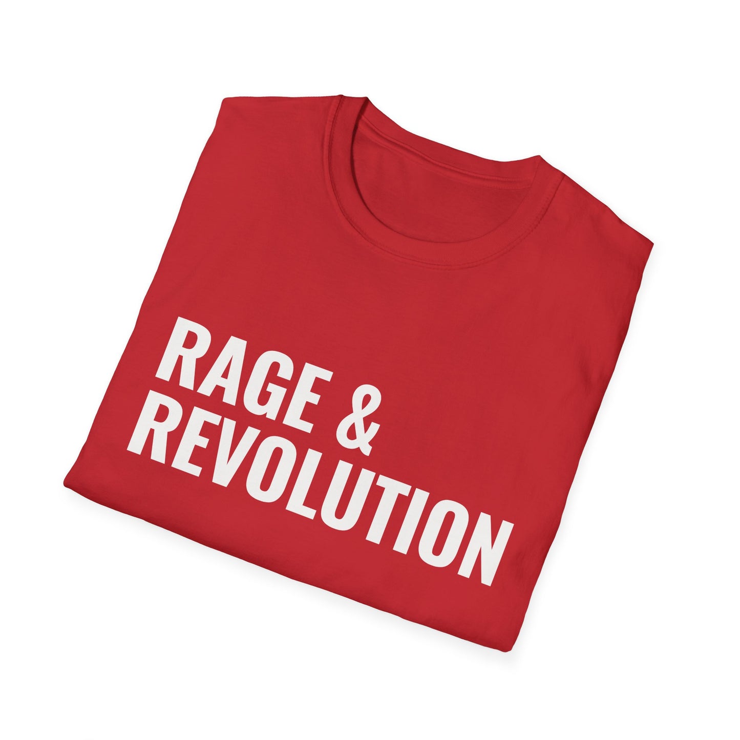 Rage & Revolution T-Shirt — Bold Political Slogan Tee with Coup d'Etat Back Accent