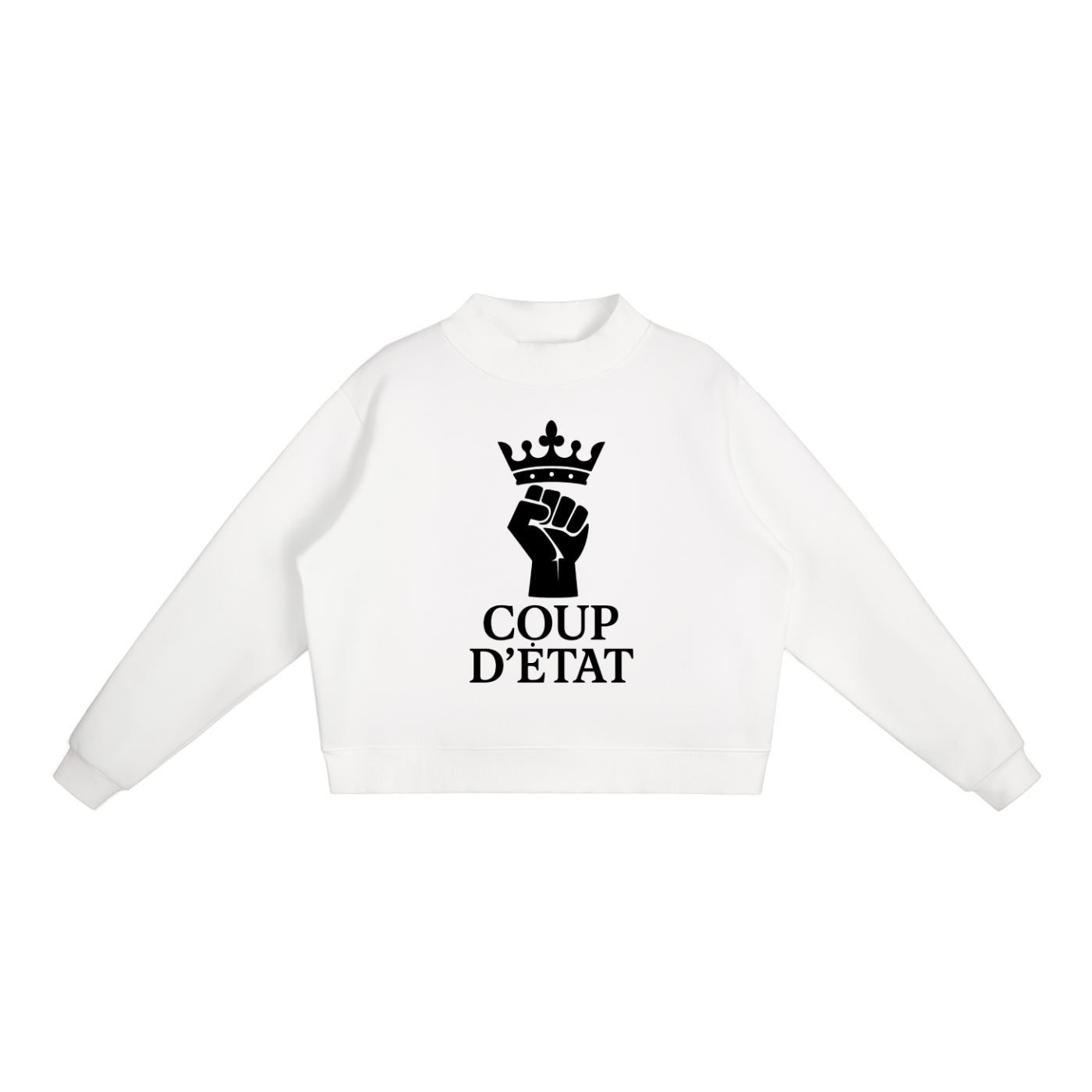Essential Fleece Mock-Neck Crew Sweatshirt