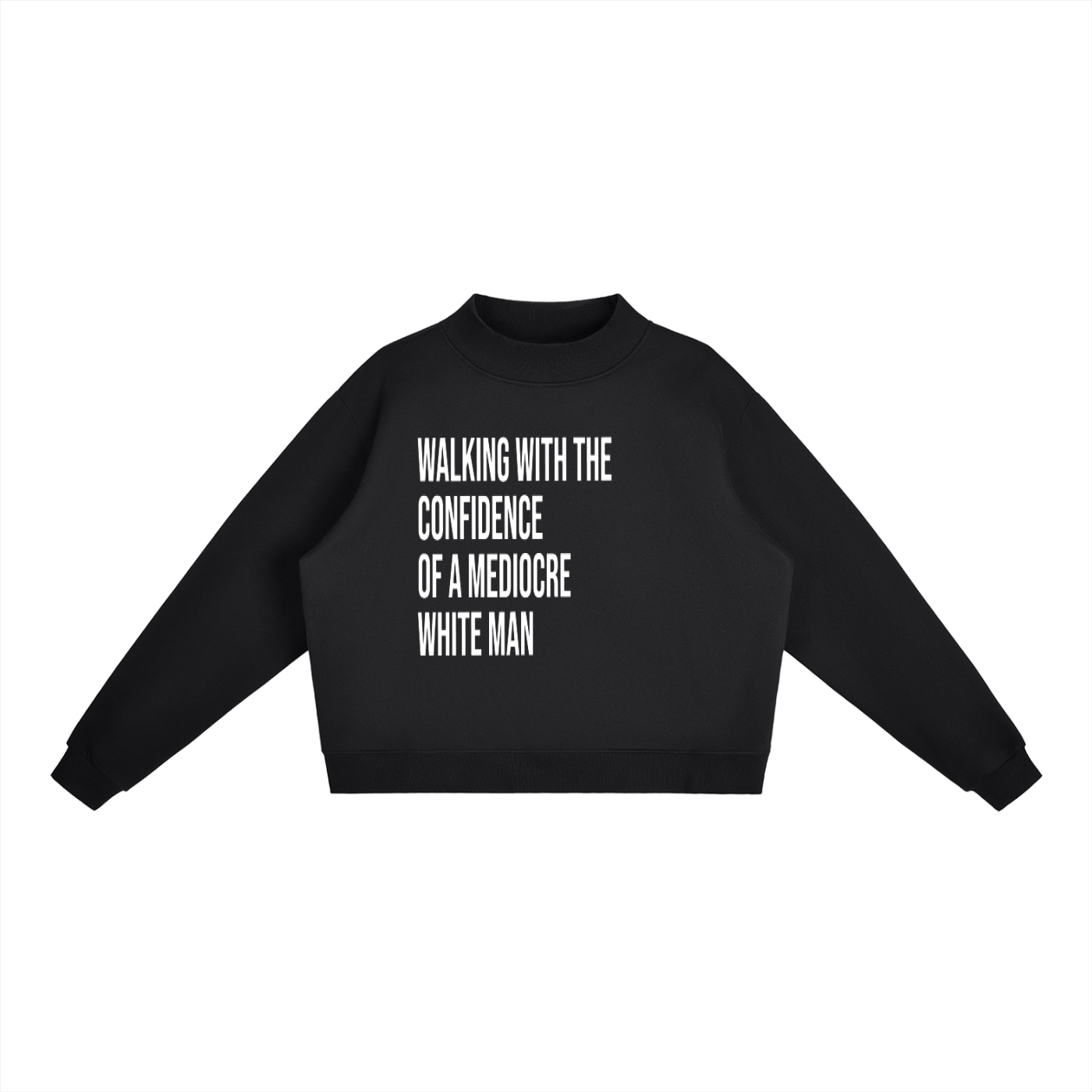 Essential Fleece Mock-Neck Crew Sweatshirt