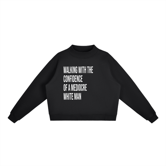 Essential Fleece Mock-Neck Crew Sweatshirt