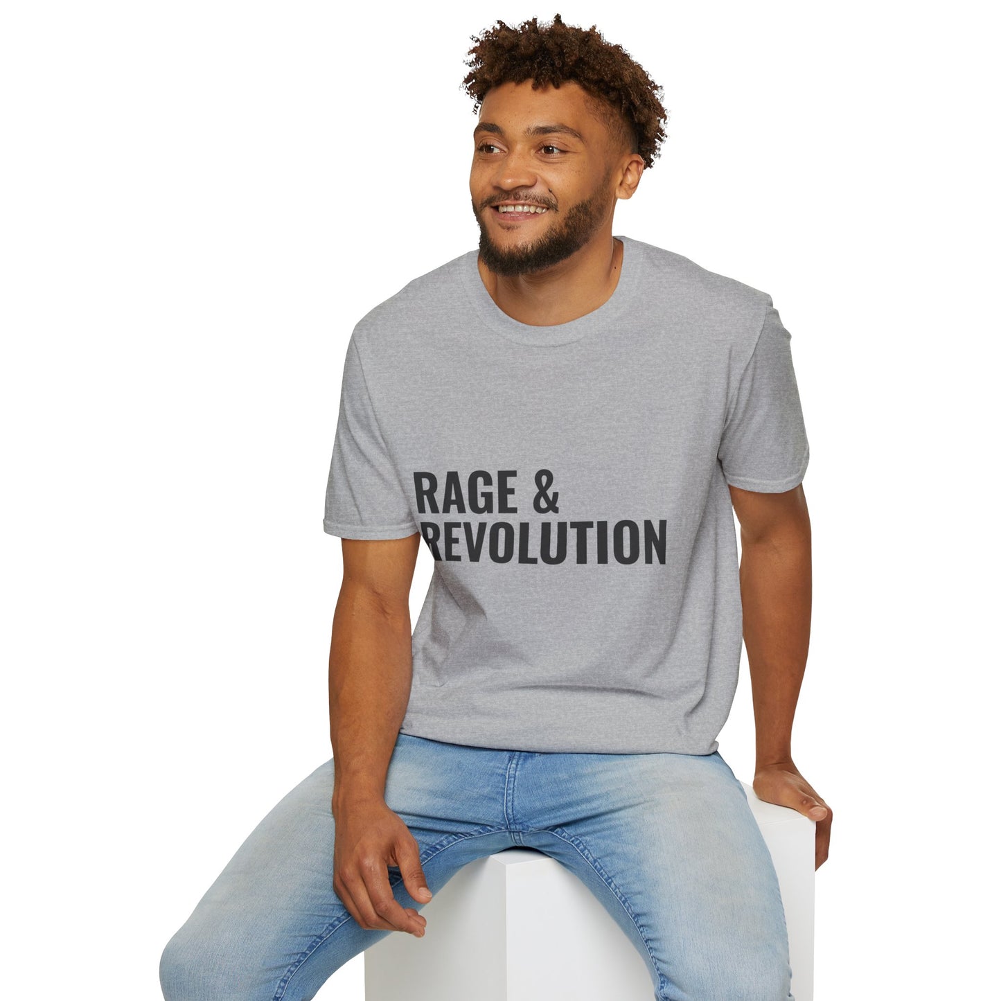 Rage & Revolution T-Shirt — Bold Political Slogan Tee with Coup d'Etat Back Accent