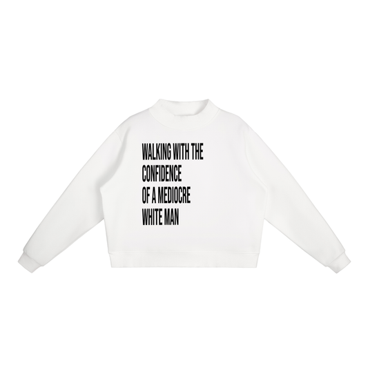 Essential Fleece Mock-Neck Crew Sweatshirt
